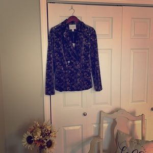 Blue and Grey Carolina Belle Velvet Blazer